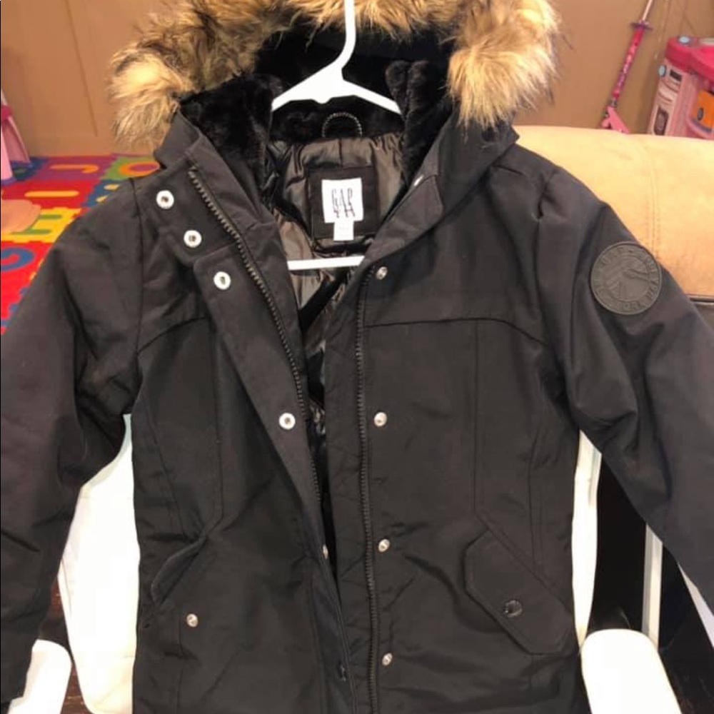 Gap Kids Girls Black Cozy Down Parka Jacket